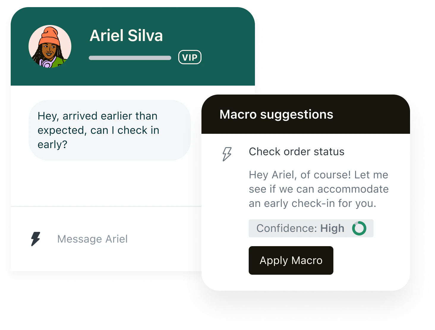 screenshot of Zendesk AI